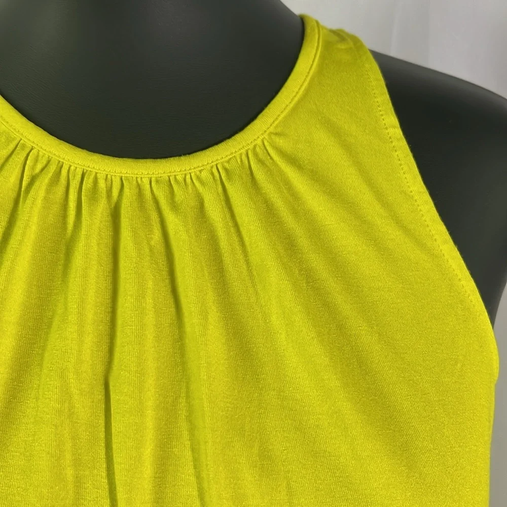 NWT Banana Republic Factory Chartreuse Sleeveless Smocked Waist Dress
